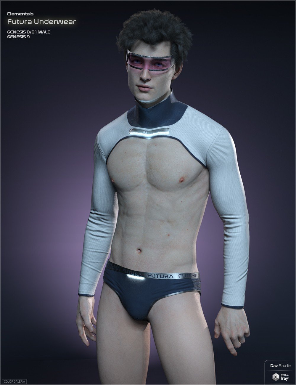 CGI Elementals - Futura Underwear Genesis 8/8.1 Male and G9 by: Color Galeria, 3D Models by Daz 3D