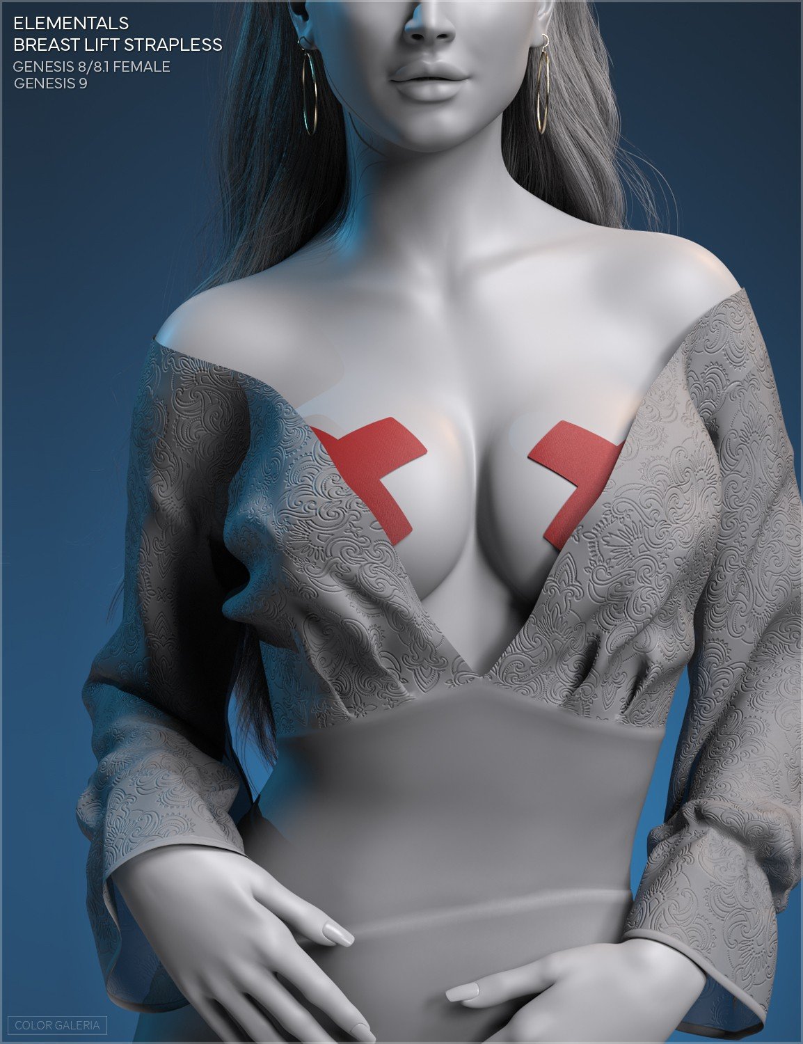 CGI Elementals - Breast Lift Strapless for Genesis 8-8.1F and Genesis 9 by: Color Galeria, 3D Models by Daz 3D