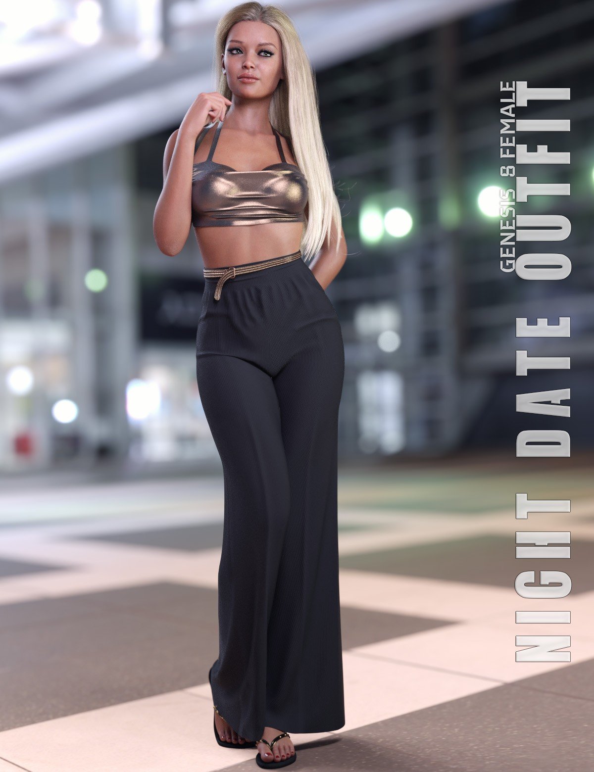 dForce Night Date Outfit for Genesis 8 and 8.1F by: Lilflame, 3D Models by Daz 3D