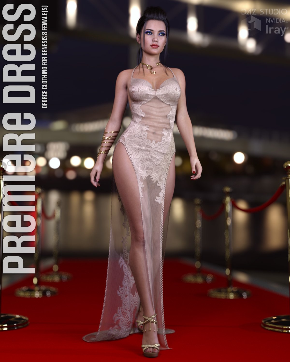 dForce Premiere Dress for Genesis 8 Females by: Lilflame, 3D Models by Daz 3D
