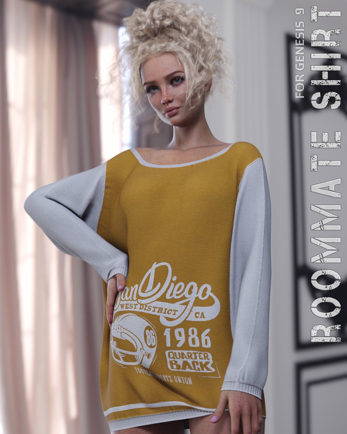 dForce Roommate Shirt for G9 by: Lilflame, 3D Models by Daz 3D