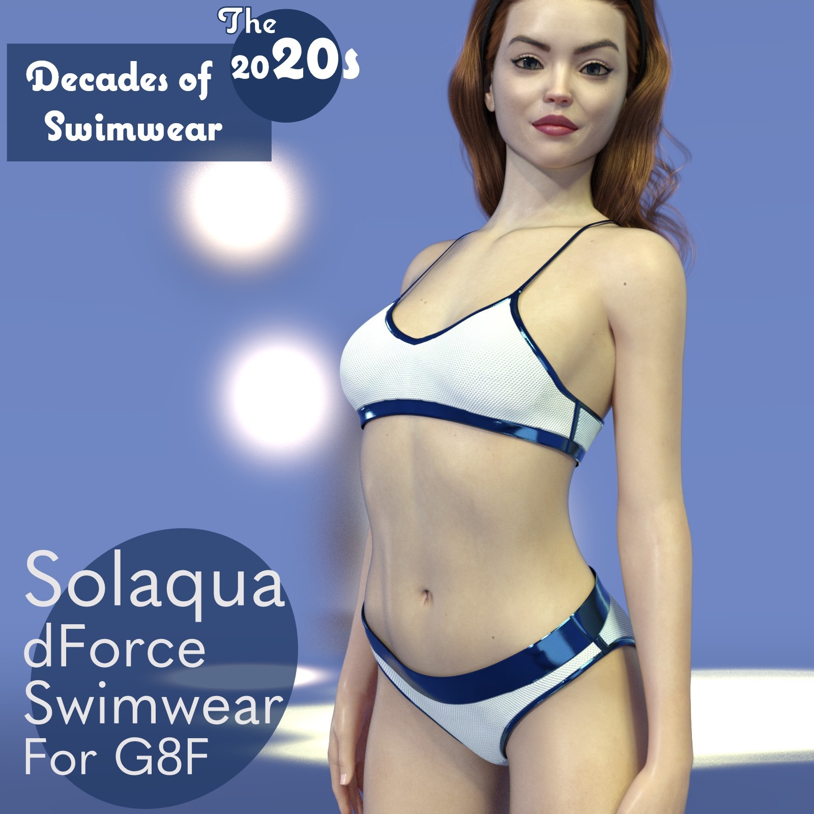 Solaqua dForce Swimwear for G8F - Decades of Swimwear, The 2020s by: Chris Cox, 3D Models by Daz 3D