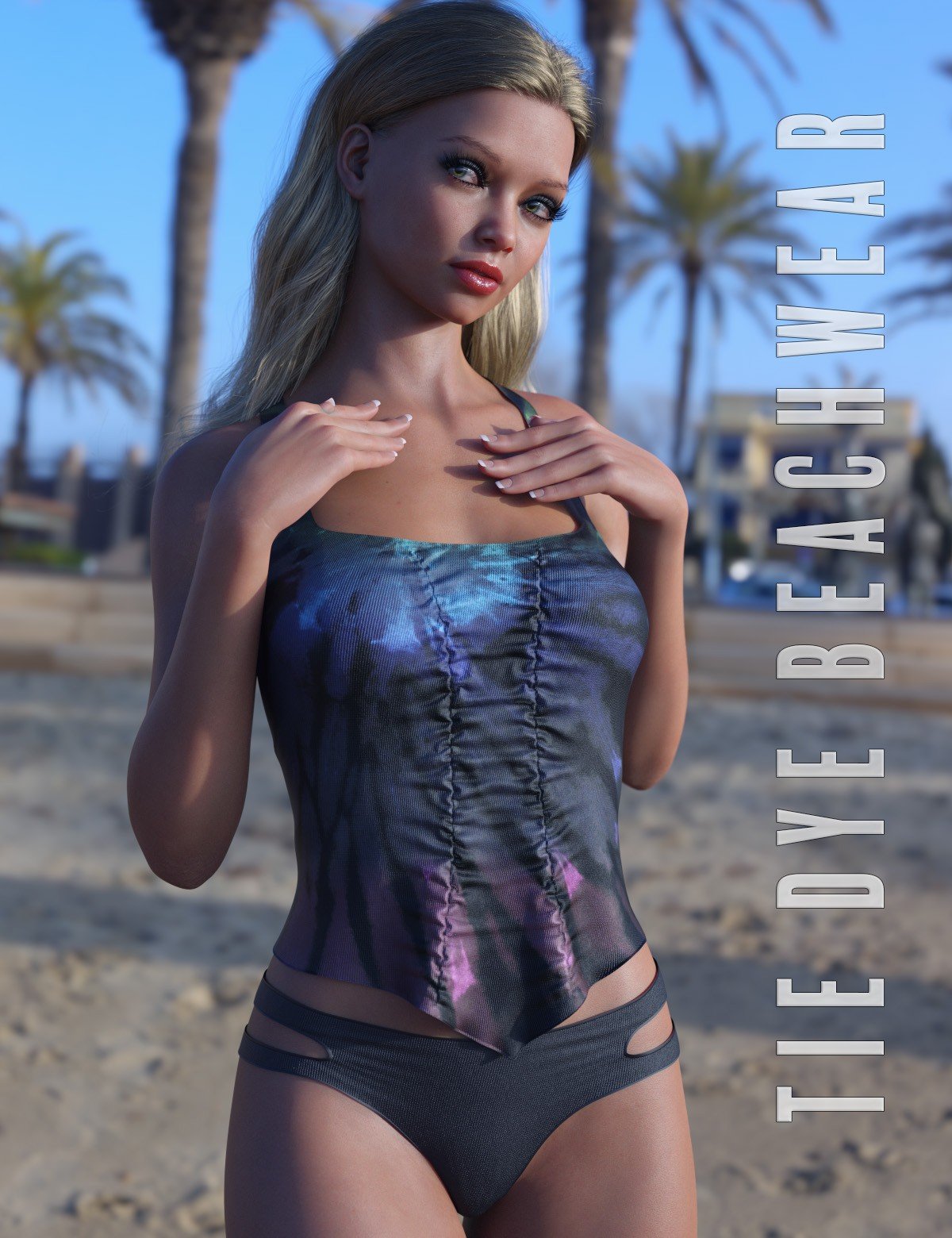 dForce Tie Dye Beachwear for Genesis 8 and 8.1F