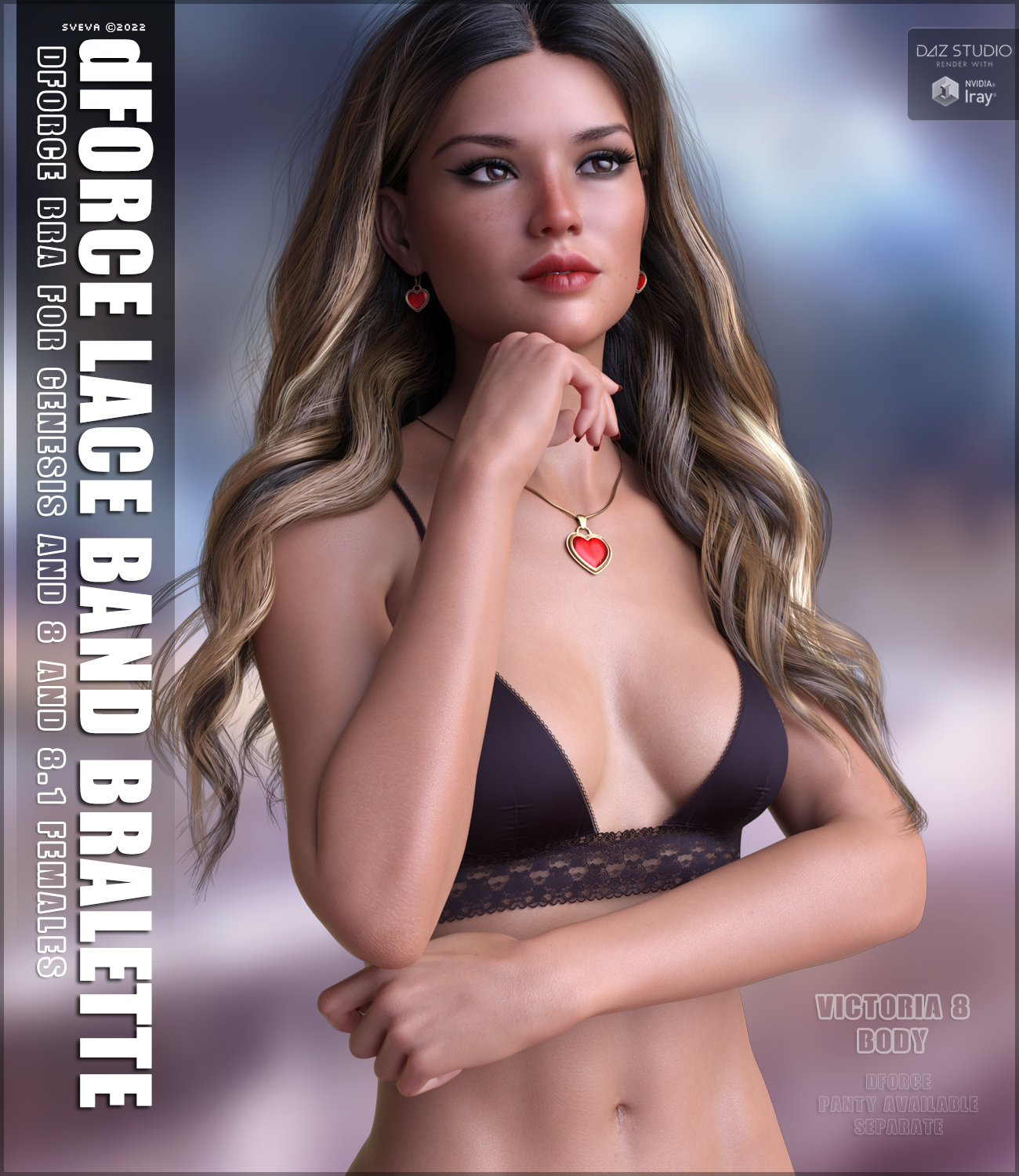 dForce Lace Band Bralette G8G8.1F by: Sveva, 3D Models by Daz 3D