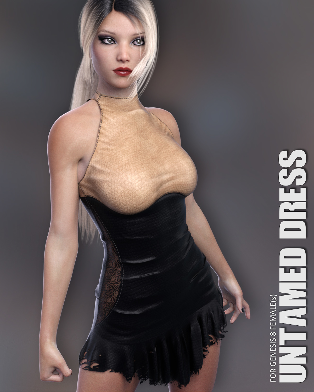 dForce Untamed Dress for Genesis 8 Females by: Lilflame, 3D Models by Daz 3D