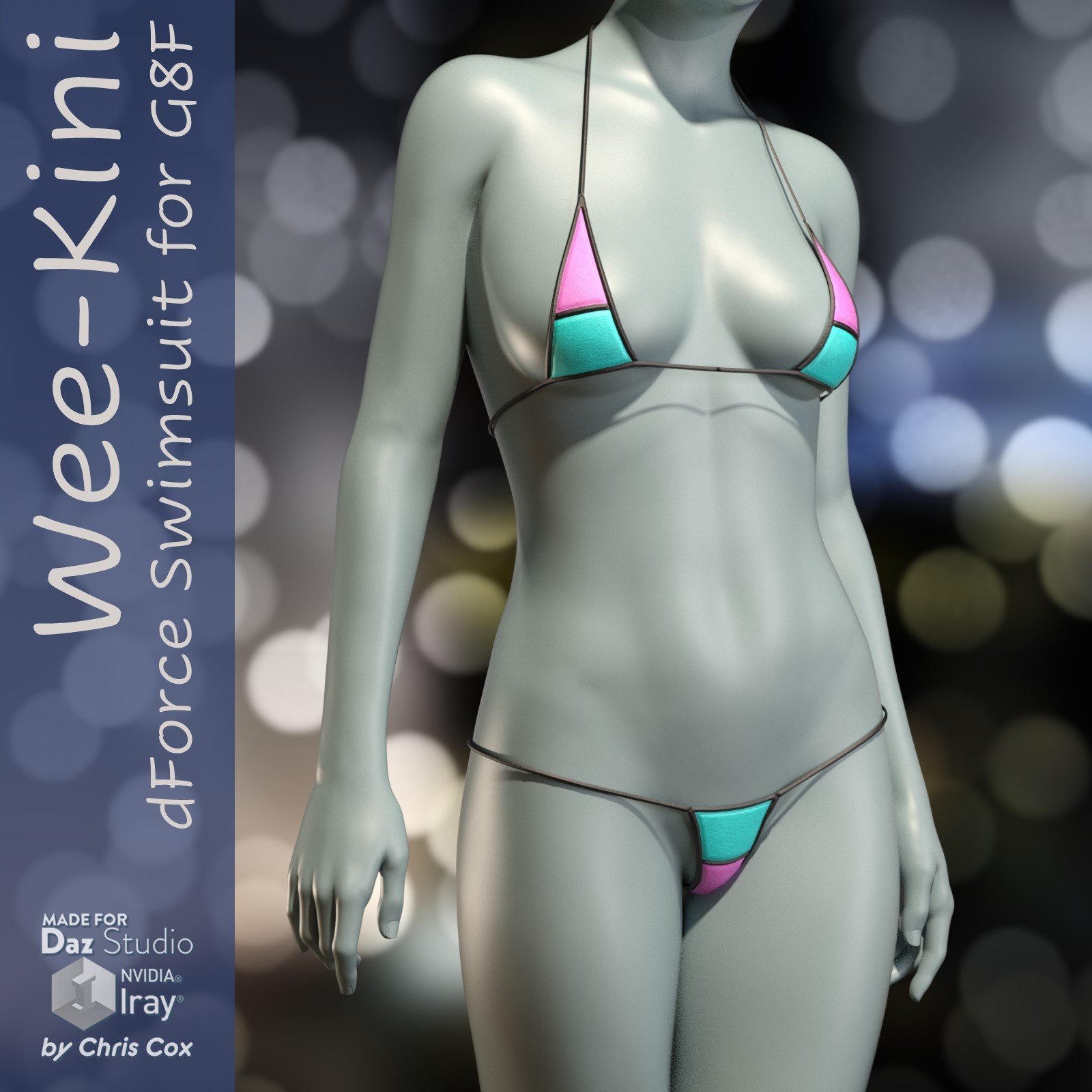 Wee-Kini dForce Swimsuit for Genesis 8 Female by: Chris Cox, 3D Models by Daz 3D