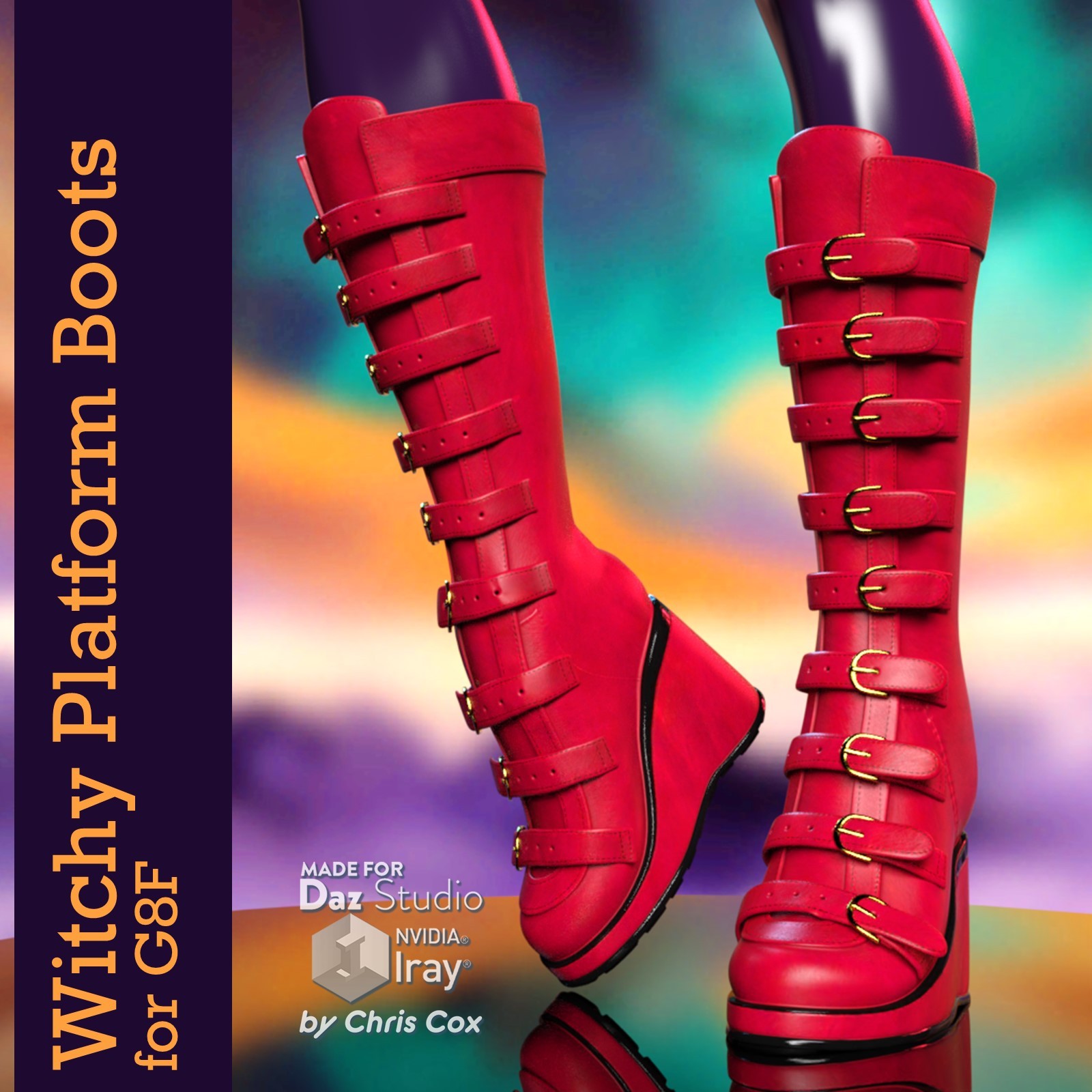Witchy Platform Boots for G8F by: Chris Cox, 3D Models by Daz 3D