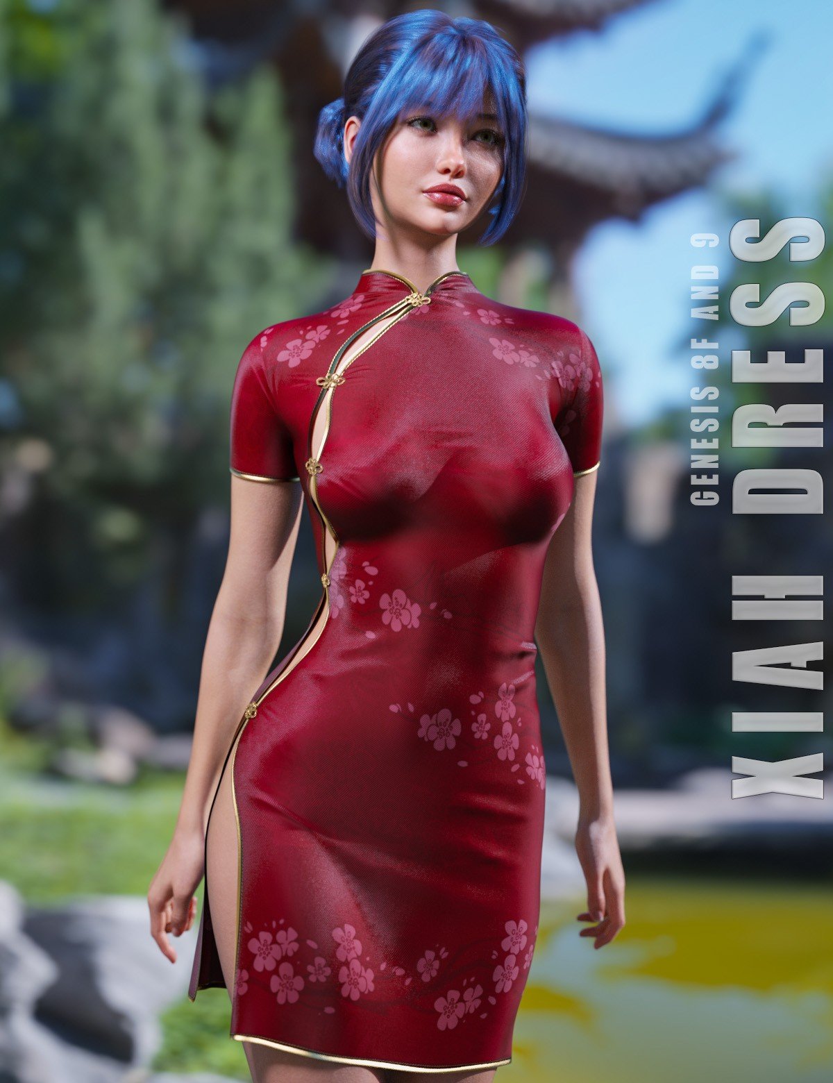 dForce Xiah Dress Genesis 8-8.1F and G9 by: Lilflame, 3D Models by Daz 3D