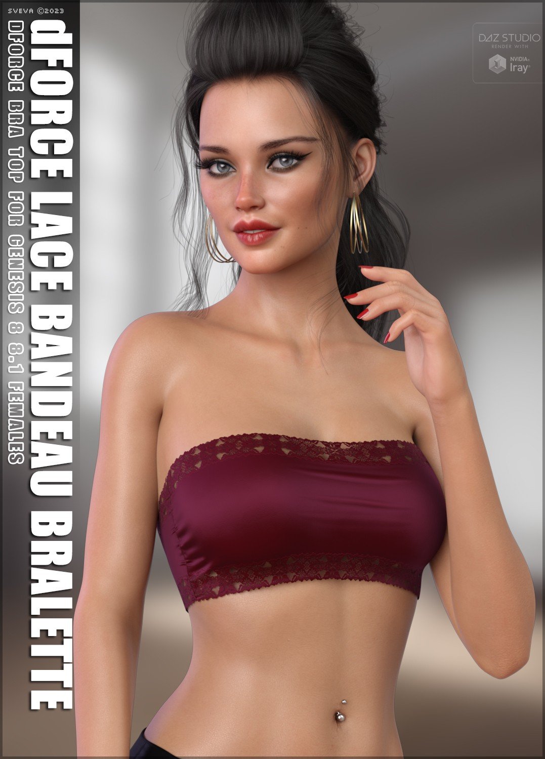 dForce Lace Bandeau Bralette G8G8.1F by: Sveva, 3D Models by Daz 3D