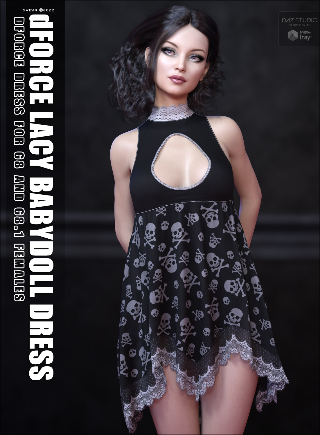 dForce Lacy Babydoll Dress G8G8.1F by: Sveva, 3D Models by Daz 3D
