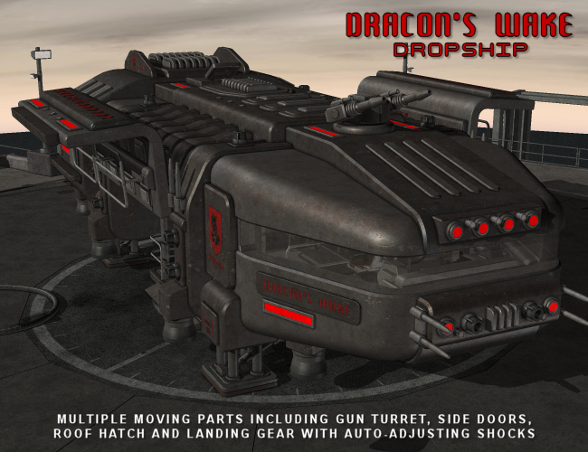 Dracons Wake Dropship by: Nightshift3D, 3D Models by Daz 3D