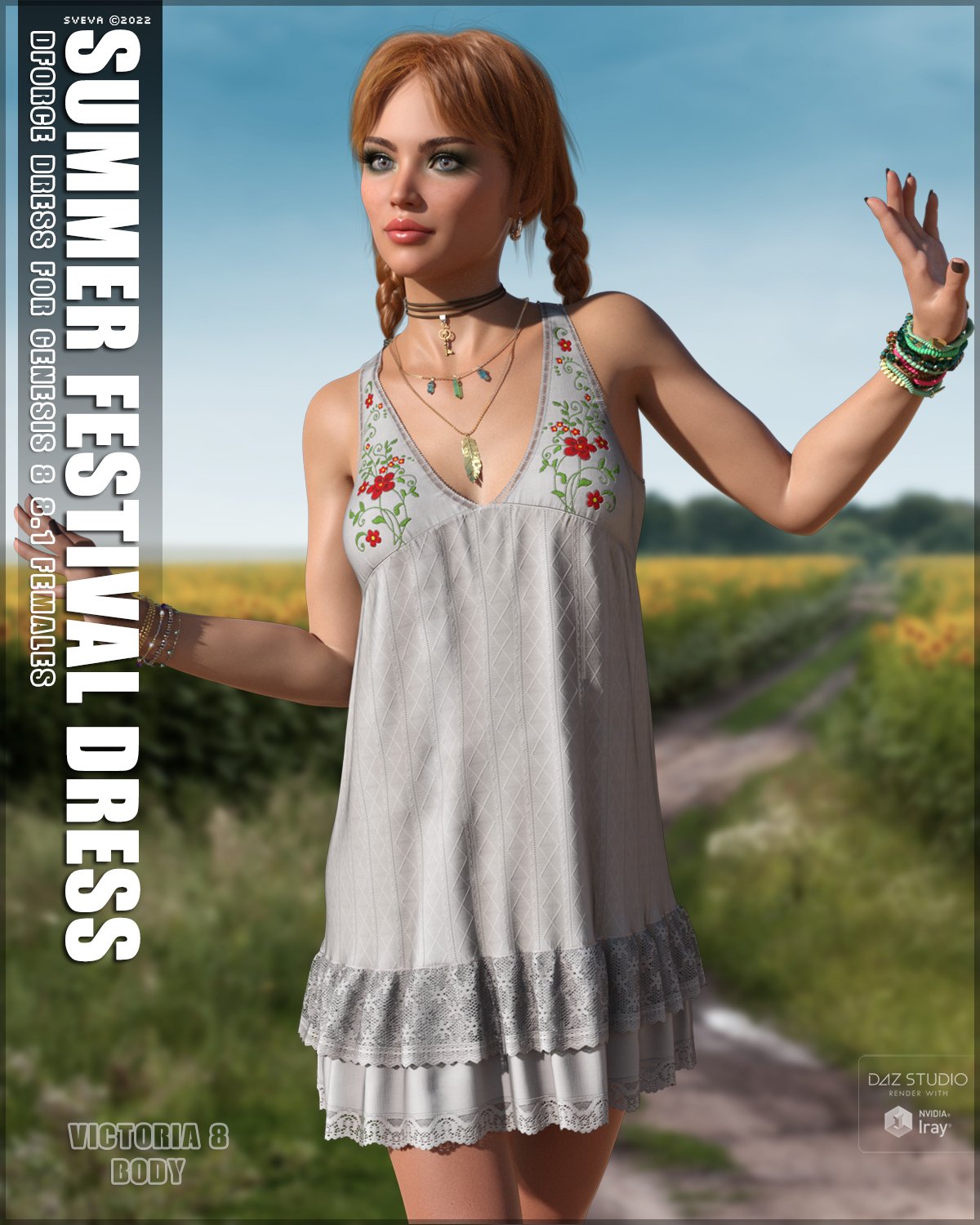 dForce Summer Festival Dress G8/8.1F by: Sveva, 3D Models by Daz 3D
