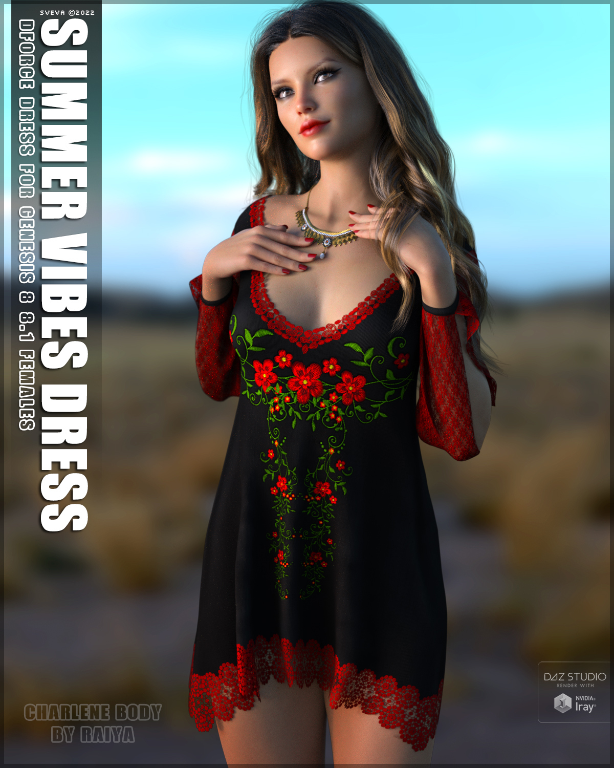 dForce Summer Vibes Dress G8/8.1F by: Sveva, 3D Models by Daz 3D