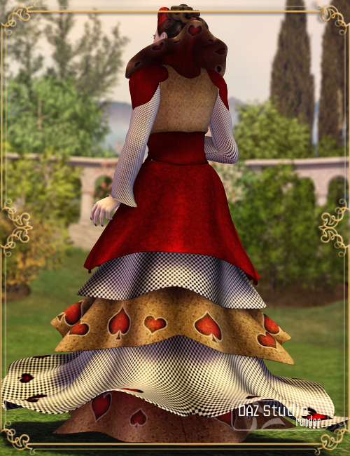 Wonderland Queen of Hearts V4 by: Barbara Brundon, 3D Models by Daz 3D
