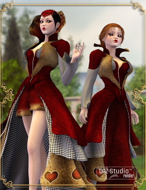 Wonderland Queen of Hearts Unimesh Fits by: Barbara Brundon, 3D Models by Daz 3D