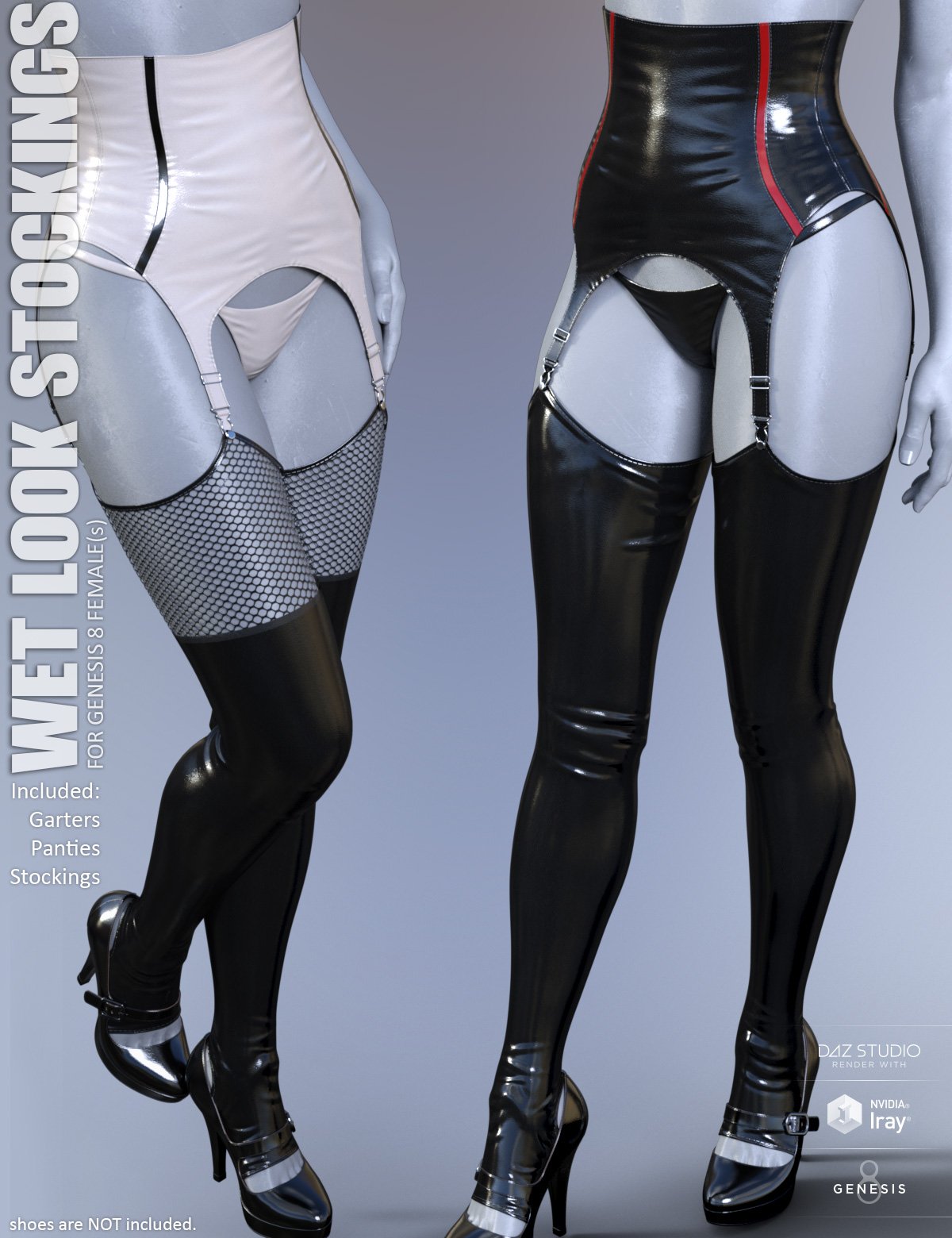 Wet Look Stockings for Genesis 8 Females | Daz 3D