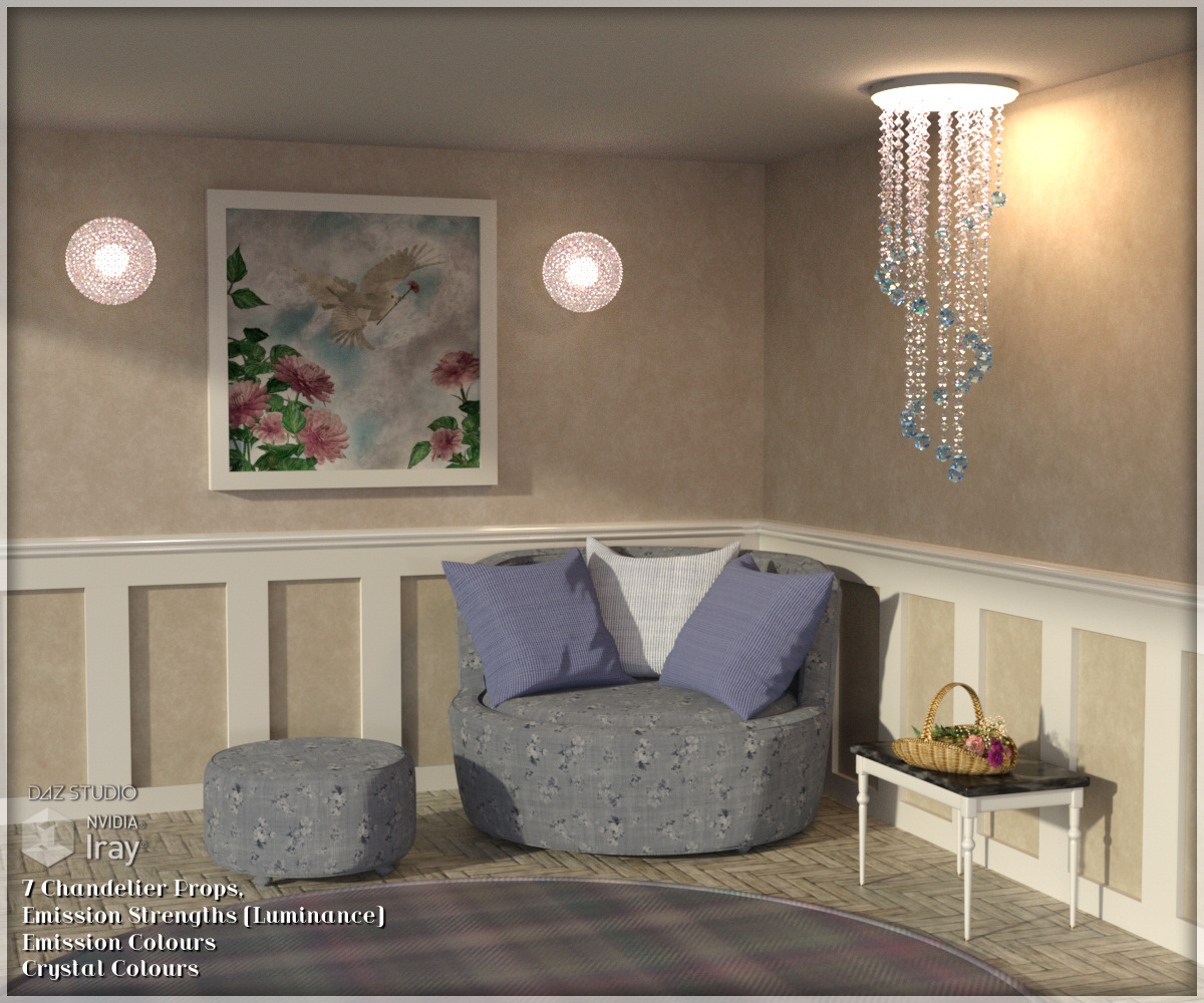Chandelier Prop Set for DAZ Studio 4.8 and above by: Lully, 3D Models by Daz 3D