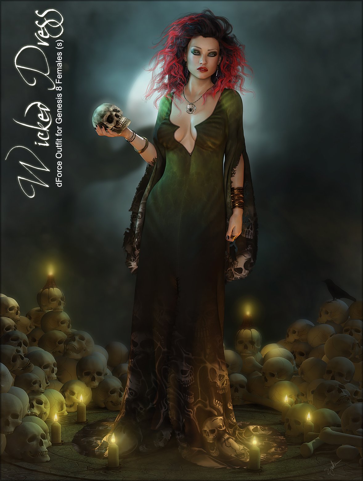dForce Wicked for Genesis 8 Females by: LilflameSveva, 3D Models by Daz 3D