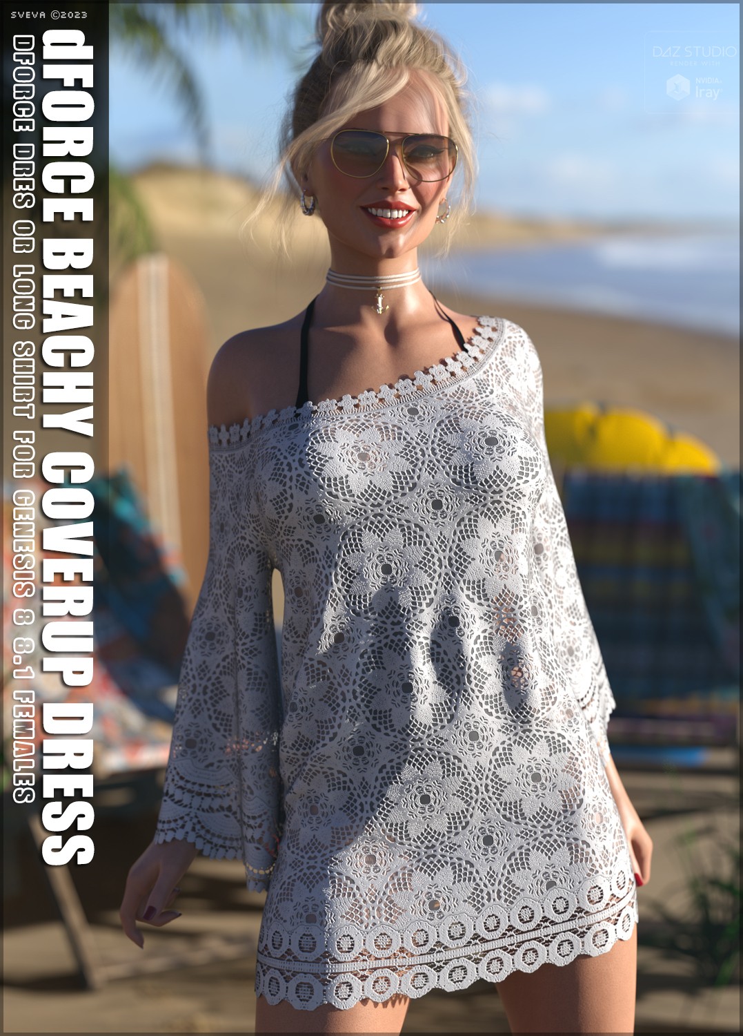 dForce Beachy Coverup Dress G8G8.1F by: Sveva, 3D Models by Daz 3D
