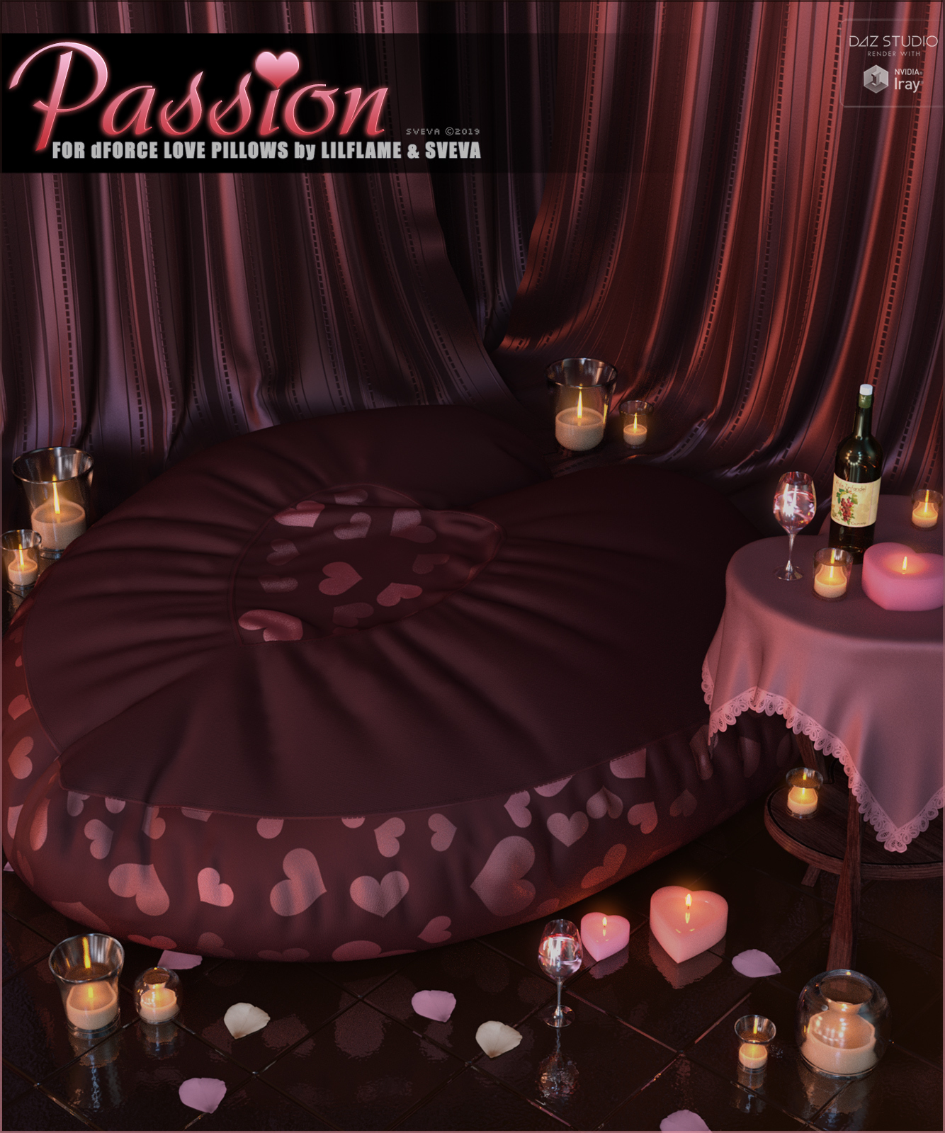 Passion for dForce Love Pillows by: Sveva, 3D Models by Daz 3D