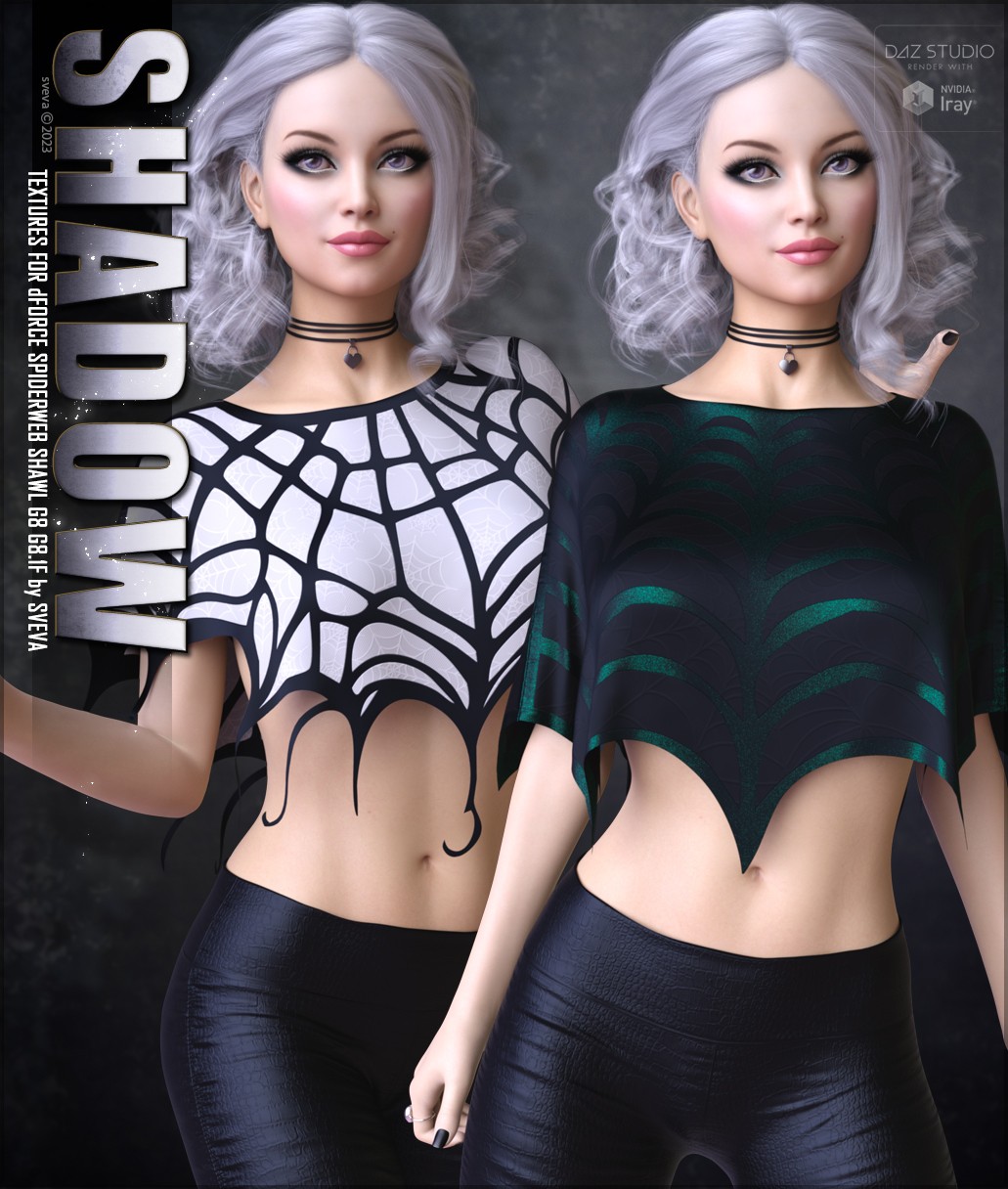 Shadow Textures for dForce Spiderweb Shawl by: Sveva, 3D Models by Daz 3D