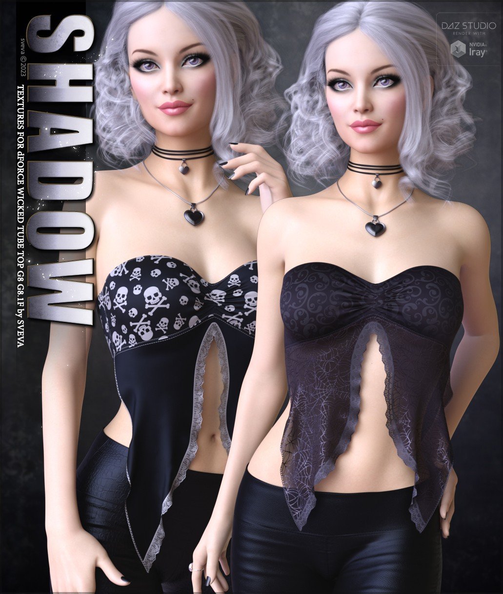 Shadow Textures for dForce Wicked Tube Top by: Sveva, 3D Models by Daz 3D