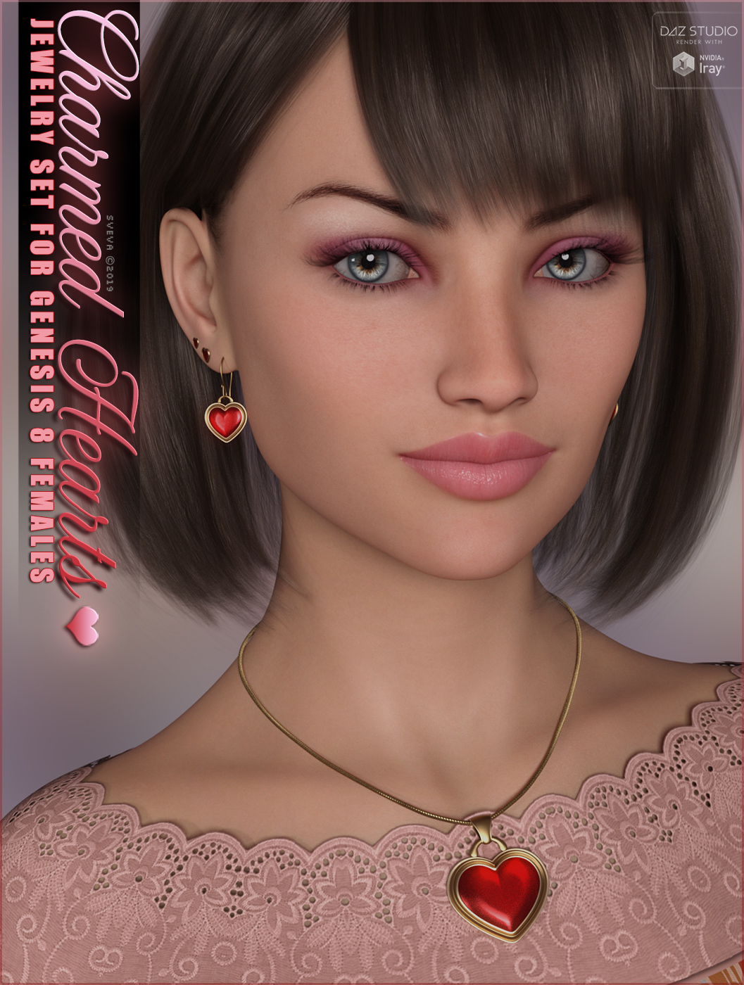 SVs Charmed Hearts Jewelry Set by: Sveva, 3D Models by Daz 3D