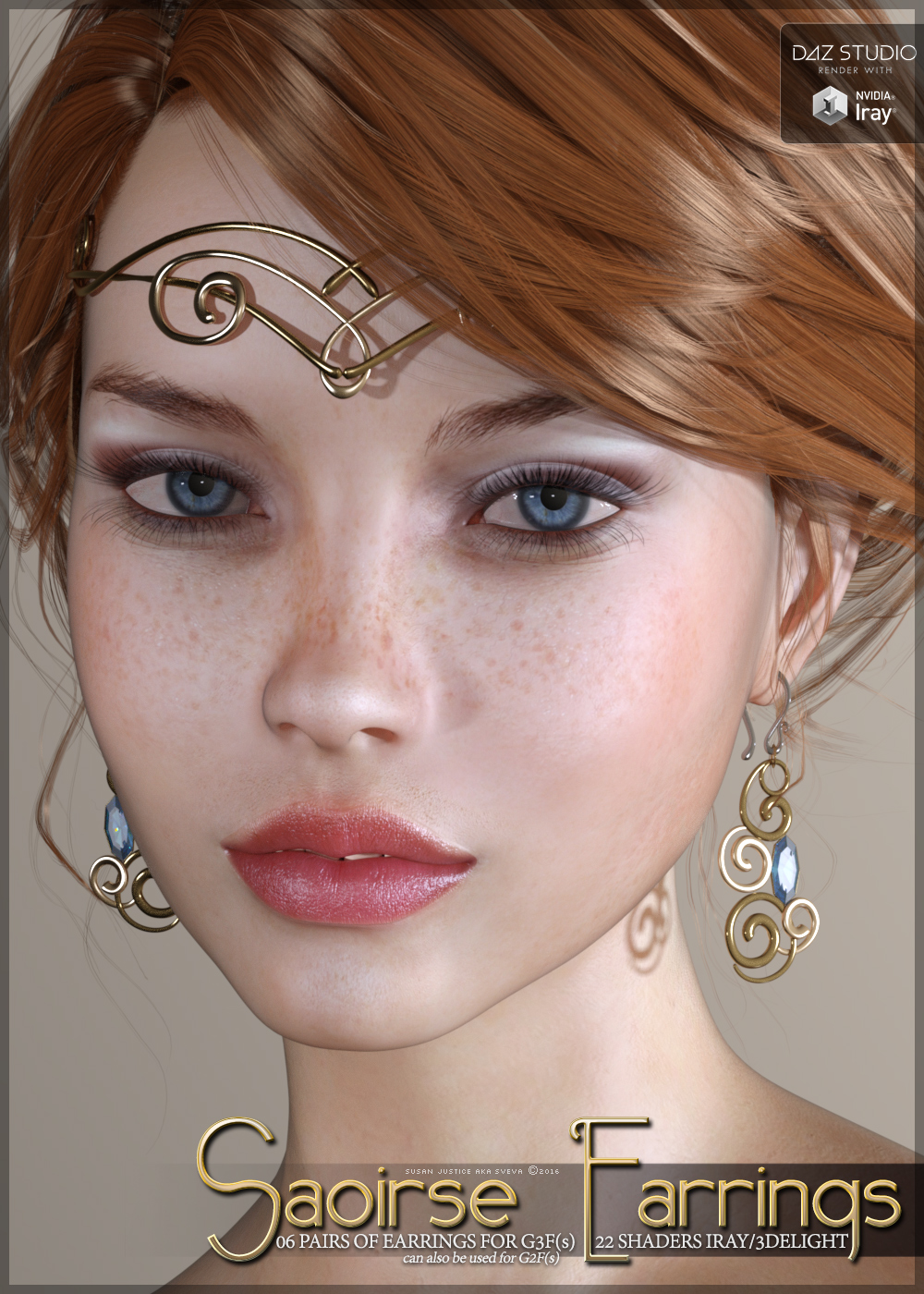 SV's Saoirse Earrings for Genesis 3 Female(s) by: Sveva, 3D Models by Daz 3D