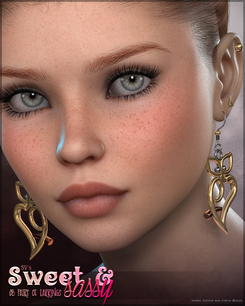 SV's Sweet & Sassy Earrings by: Sveva, 3D Models by Daz 3D