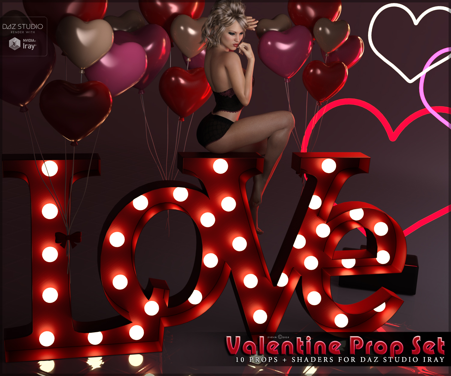 SVs Valentine Prop Set by: Sveva, 3D Models by Daz 3D
