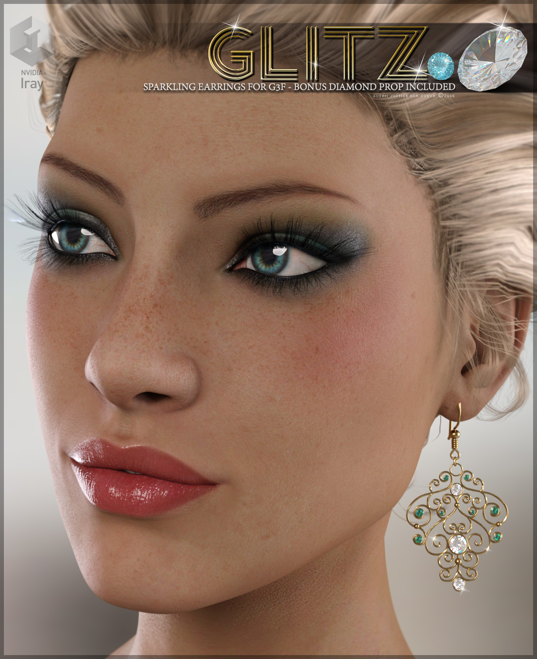 SV's Glitz Jewels Earrings by: Sveva, 3D Models by Daz 3D