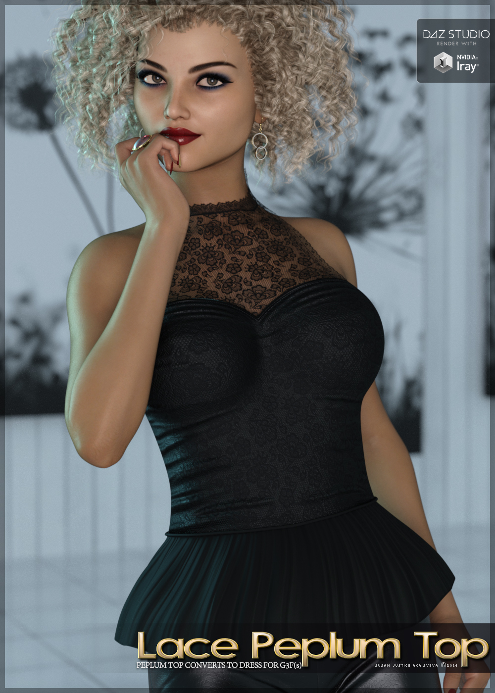 Lace Peplum Top G3F(s) by: Sveva, 3D Models by Daz 3D