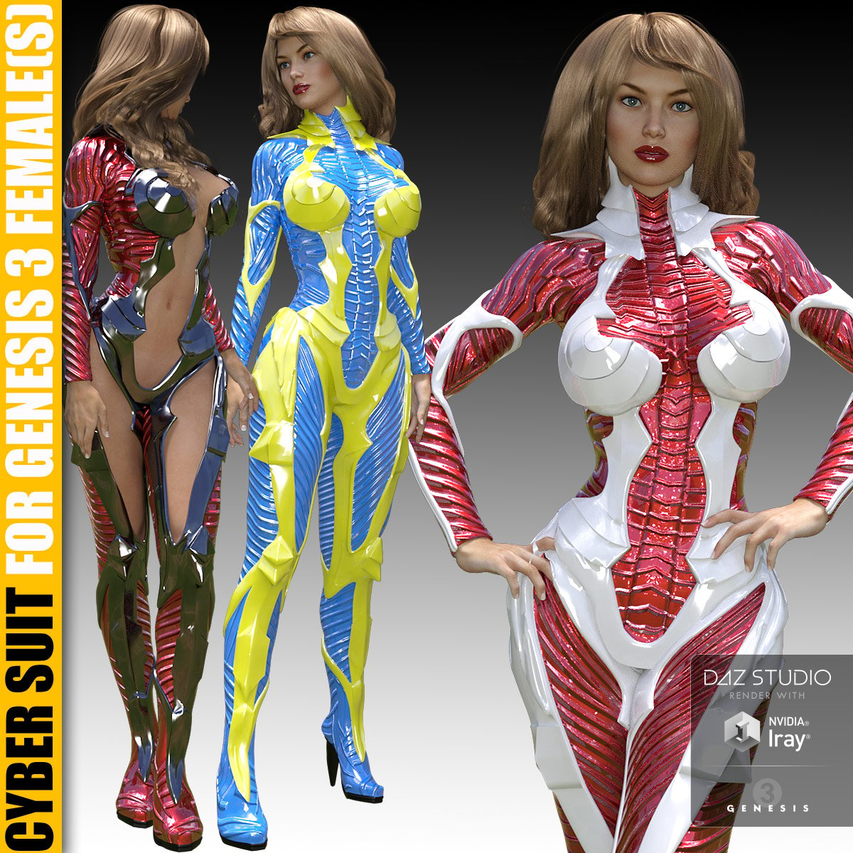 Cyber Suit for G3 female(s) by: powerage, 3D Models by Daz 3D