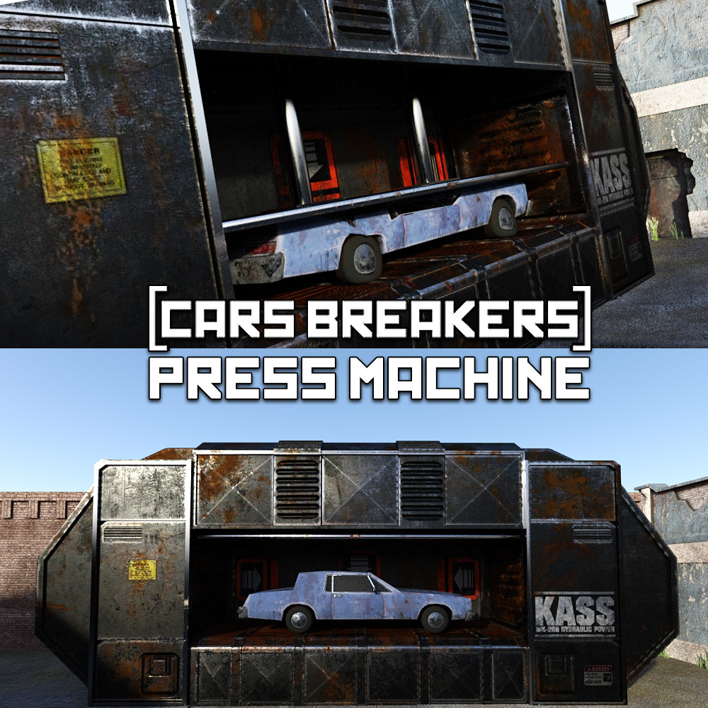 Car Breakers: Cars Press Machine for DS Iray by: powerage, 3D Models by Daz 3D