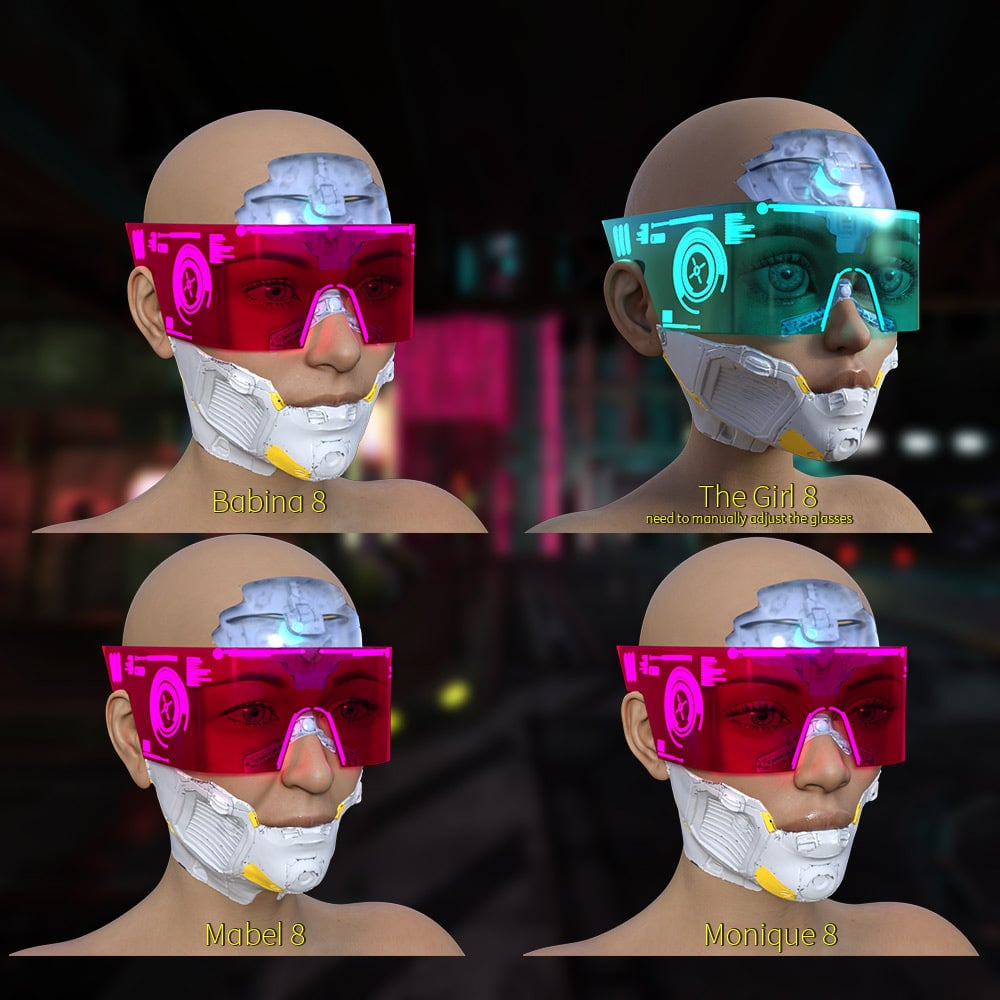 Cyberpunk Faces Modules for G8F | Daz 3D