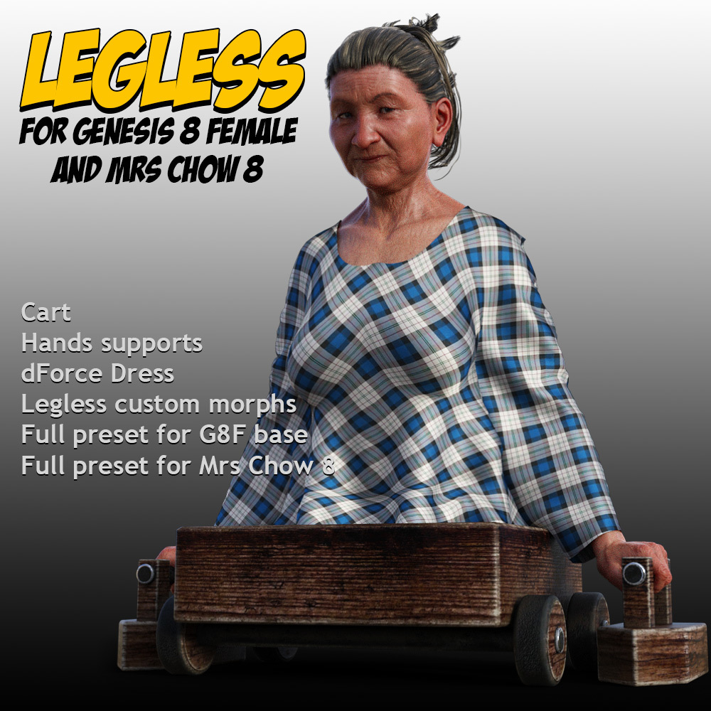 Legless for G8F & Mrs Chow 8 by: powerage, 3D Models by Daz 3D