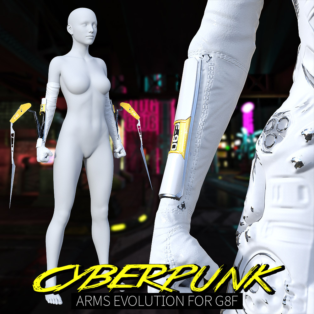 Cyberpunk Arms Evolution for G8F by: powerage, 3D Models by Daz 3D