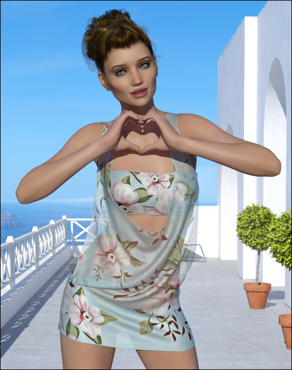 dForce - Yolanda Dress for G8F by: Lully, 3D Models by Daz 3D