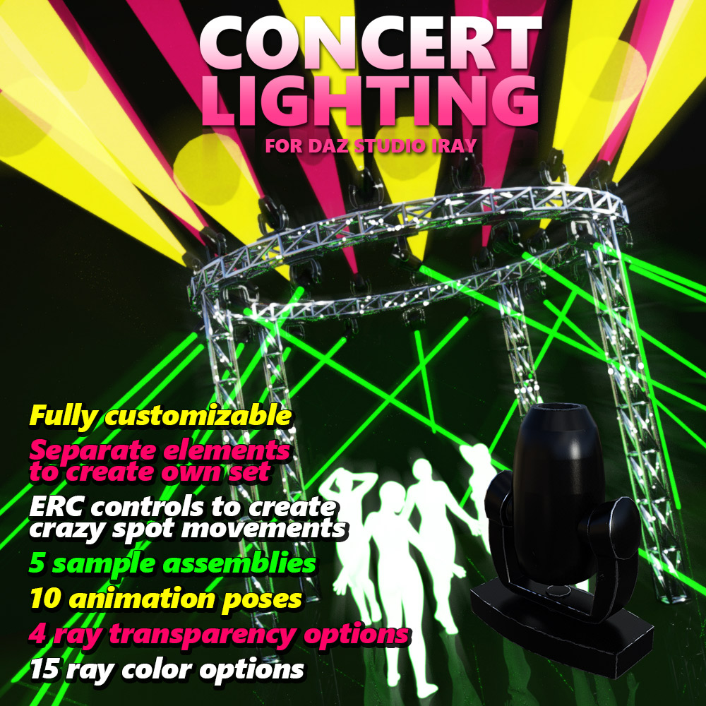 Concert Lighting for DS Iray by: powerage, 3D Models by Daz 3D