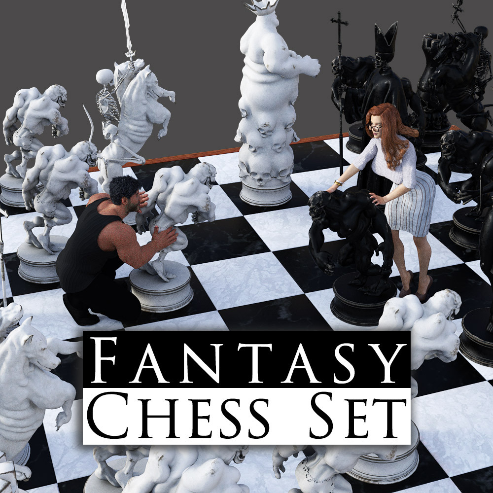 Fantasy Chess Set for DS Iray by: powerage, 3D Models by Daz 3D