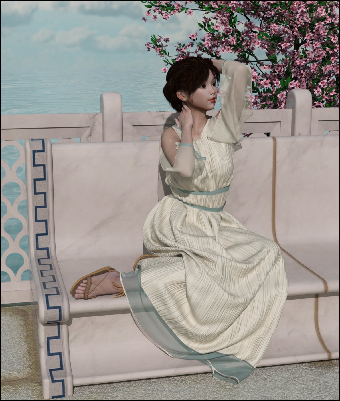 dForce - Tadema Dress for G8F by: Lully, 3D Models by Daz 3D