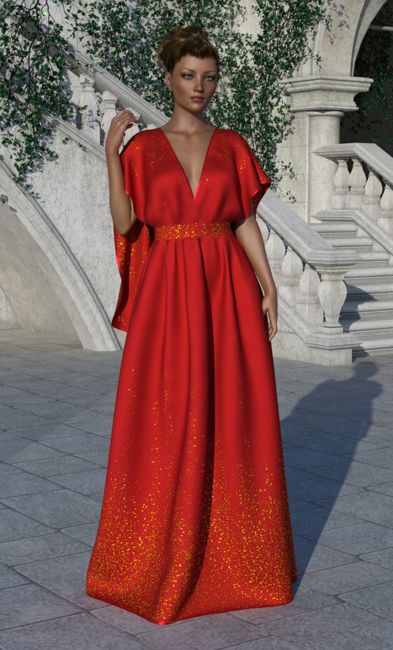 dForce - Jessica Gown for G8F by: Lully, 3D Models by Daz 3D