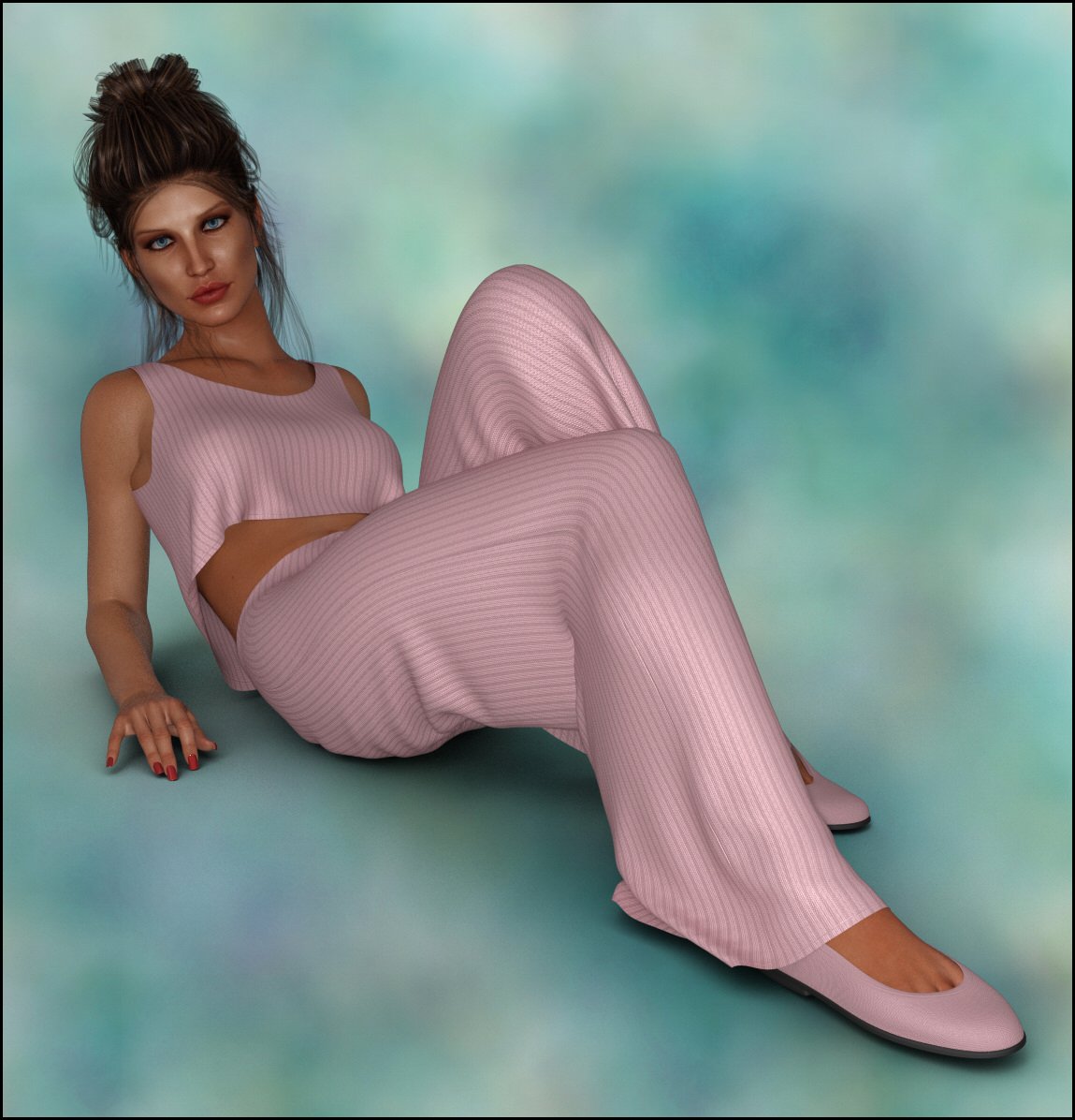 dForce - Lounging Pant Suit for G8F by: Lully, 3D Models by Daz 3D