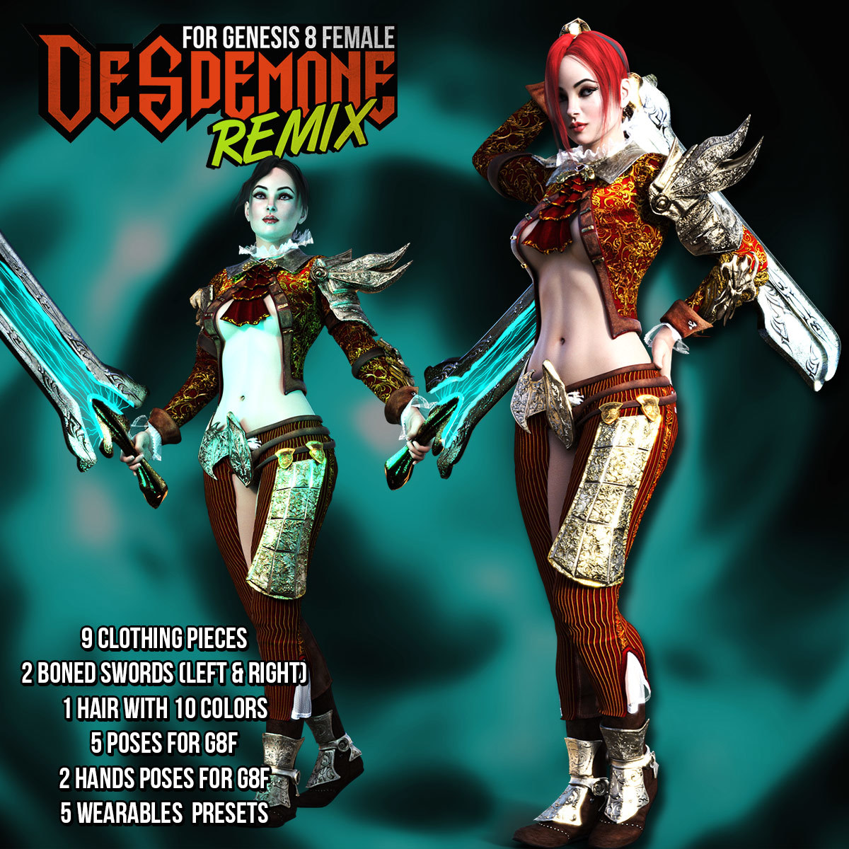 Desdemone REMIX for G8F by: powerage, 3D Models by Daz 3D