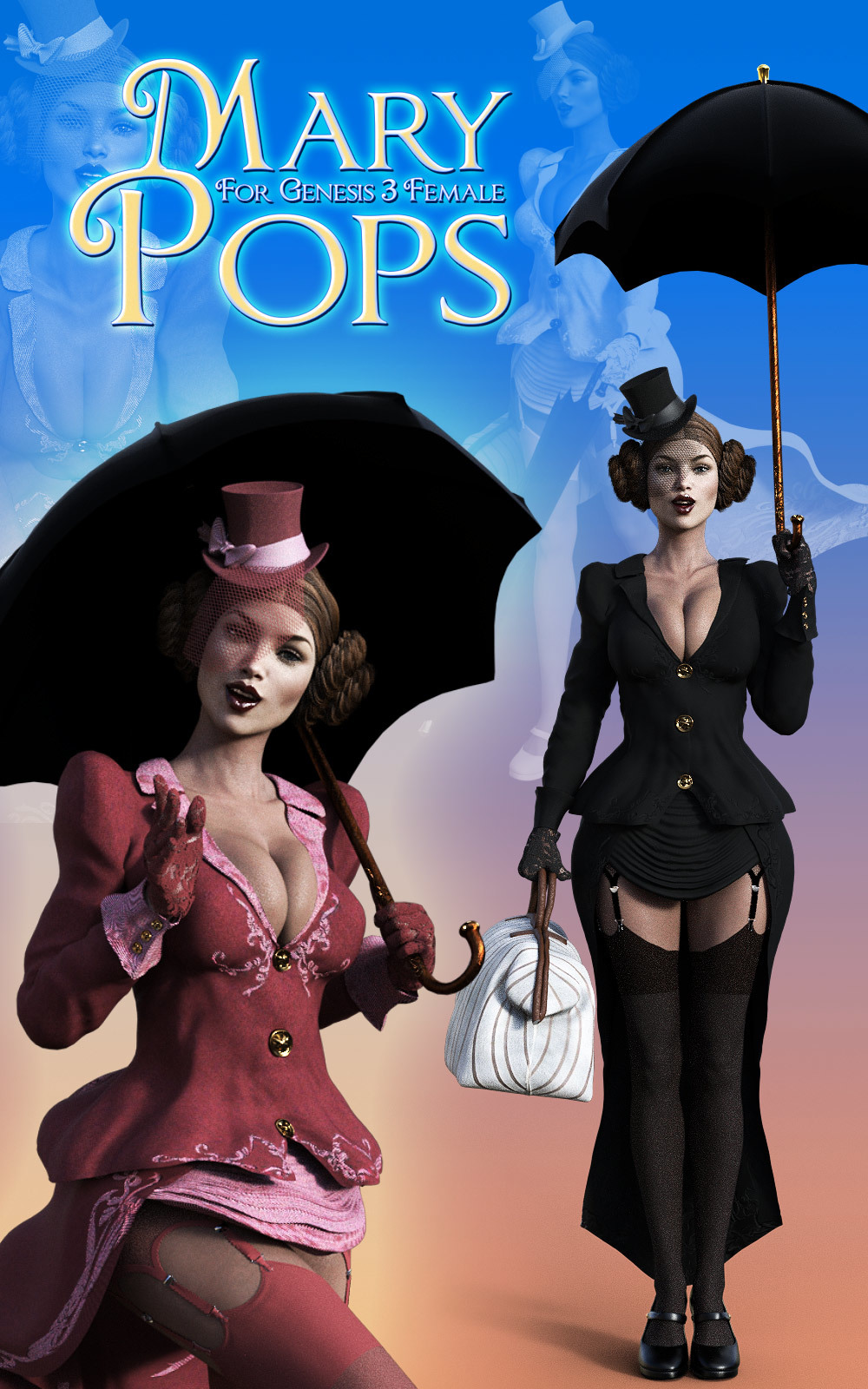 Mary Pops for G3 females by: powerage, 3D Models by Daz 3D