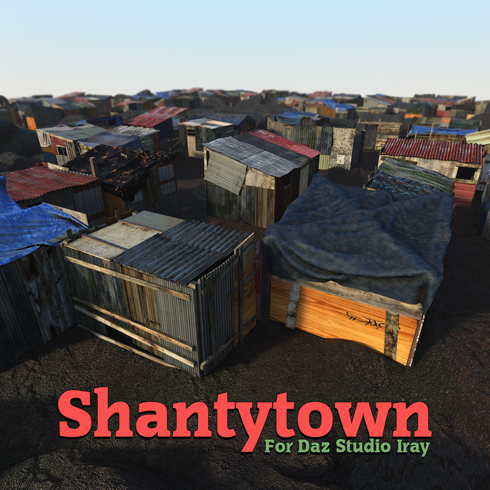 Shantytown for Daz Studio Iray by: powerage, 3D Models by Daz 3D