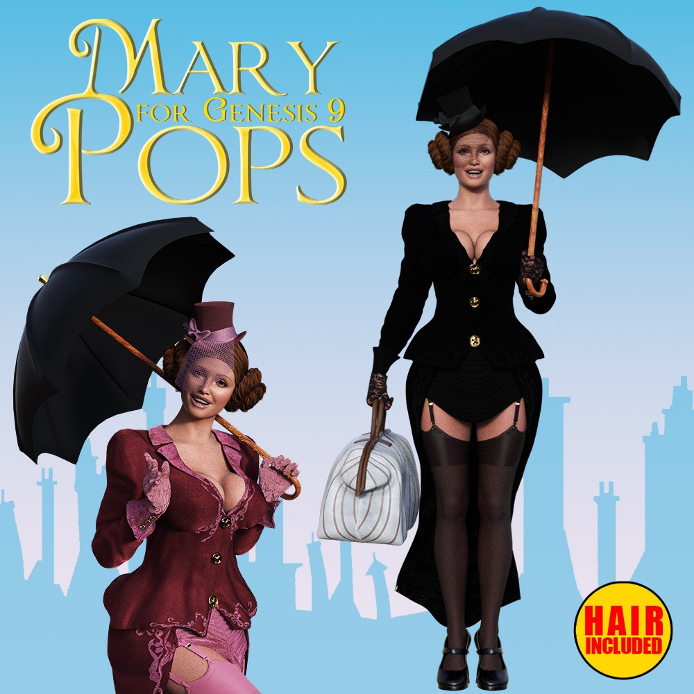 Mary Pops for G9 by: powerage, 3D Models by Daz 3D