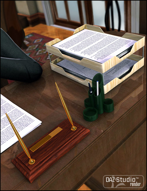 Office Desk Supplies by: Valandar, 3D Models by Daz 3D