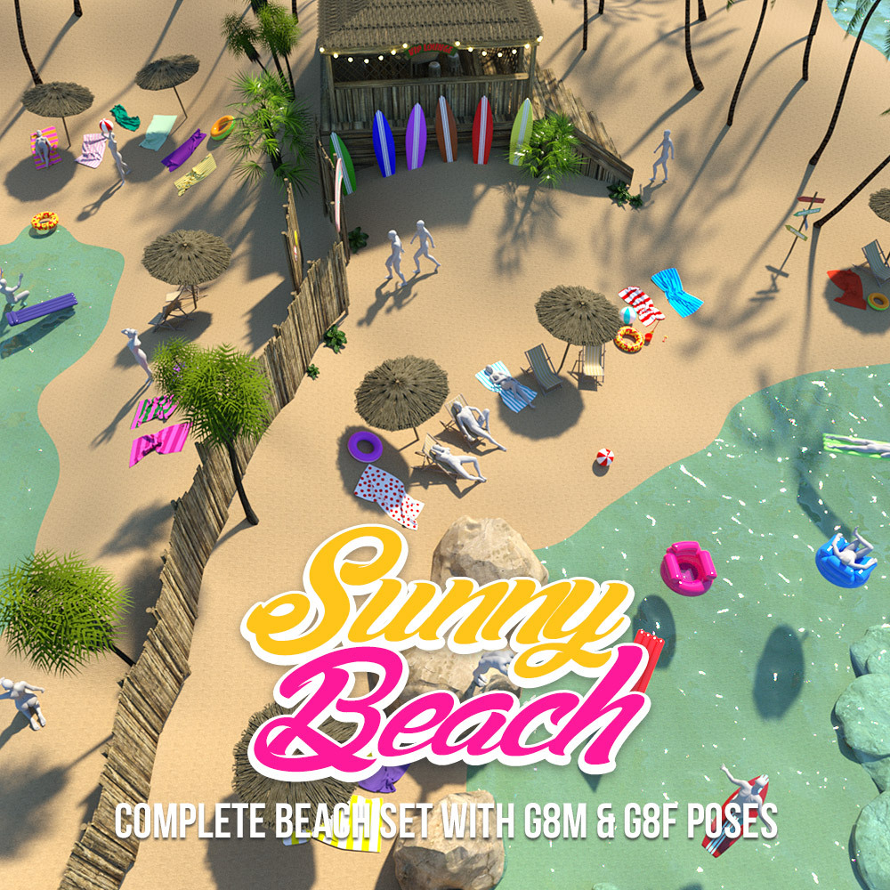 Sunny Beach for DS Iray by: powerage, 3D Models by Daz 3D