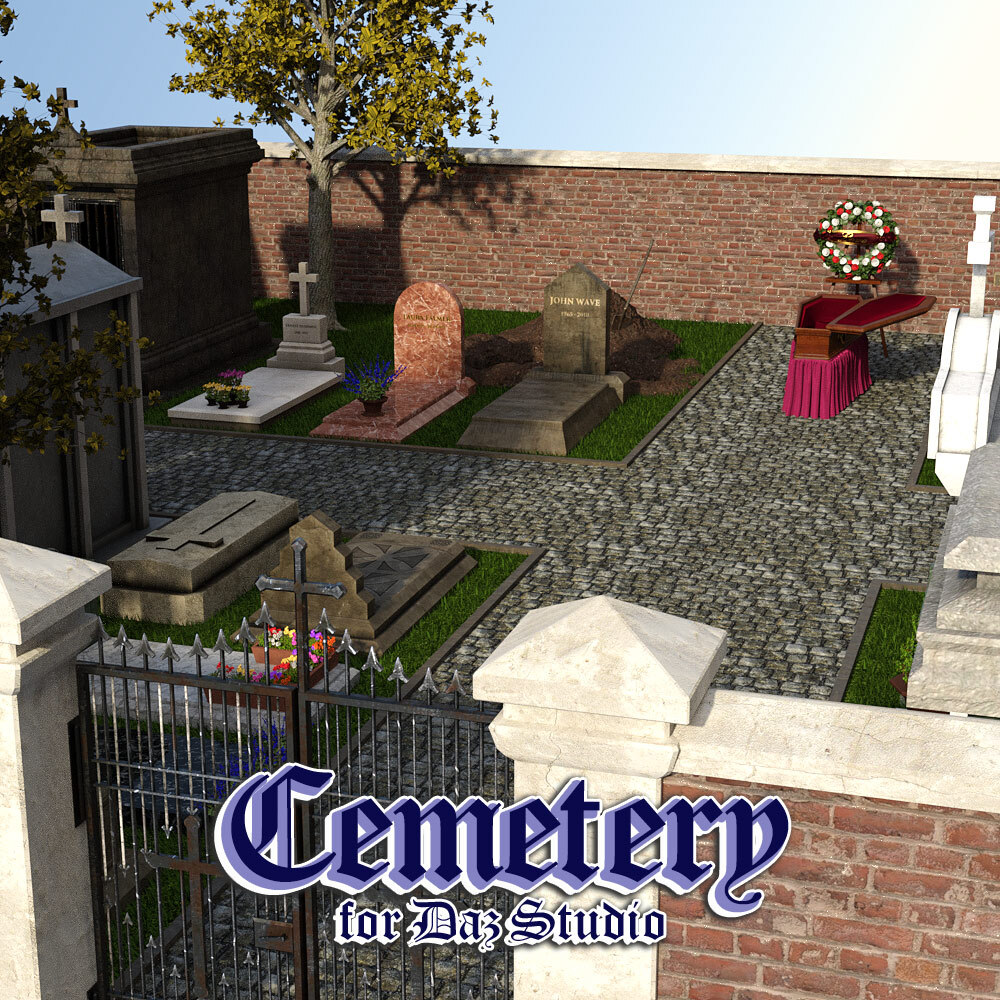 Cemetery for DS Iray by: powerage, 3D Models by Daz 3D